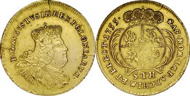 August III 1733-1763, 5 talarów 1755, Lipsk.