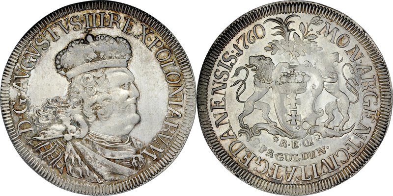 August III 1733-1763, Dwuzłotówka 1760, Gdańsk, RRR.
 Kop.7783 R7, Gum 2226, Ka...