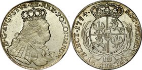 August III 1733-1763, 18 groszy 1754, Lipsk.
