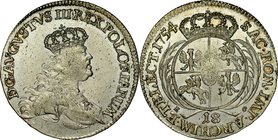 August III 1733-1763, 18 groszy 1754, Lipsk.