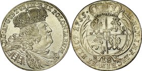 August III 1733-1763, 18 groszy 1755, Lipsk.