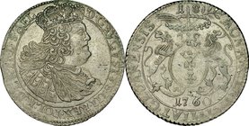 August III 1733-1763, Ort 1760, Gdańsk.