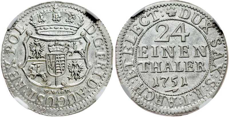 August III 1733-1763, Grosz 1751, Drezno.
 Kop. 11250, Kam.1211, Gum. 2265, cer...