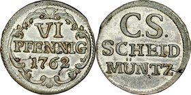 August III 1733-1763, 6 fenigów 1762, Półgrosz, Drezno.