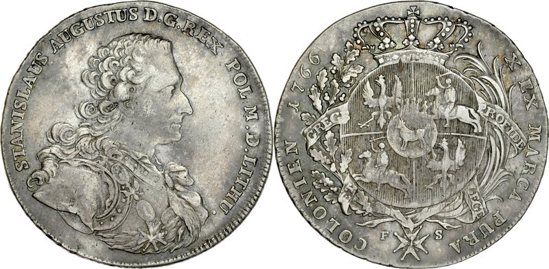 Stanisław August Poniatowski 1764-1795, Talar 1766, Warszawa.
 Kop. 2456, Kam. ...
