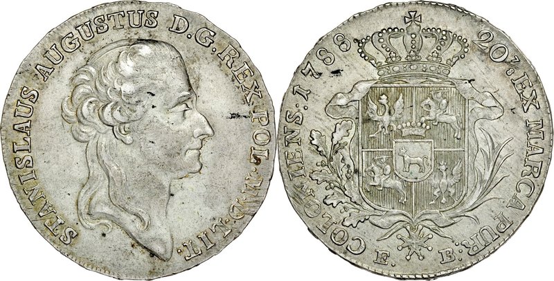 Stanisław August Poniatowski 1764-1795, Półtalar 1788, Warszawa.
 Kop. 2447, Ka...