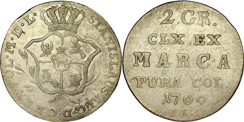 Stanisław August Poniatowski 1764-1795, Dwugrosz 1769, Warszawa.
 Kop. 2324, Ka...