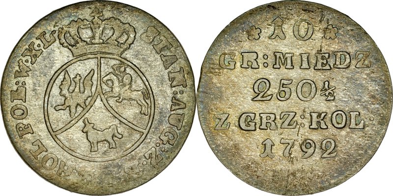 Stanisław August Poniatowski 1764-1795, Dziesiątak 1792, Warszawa.
 Kop. 2294, ...