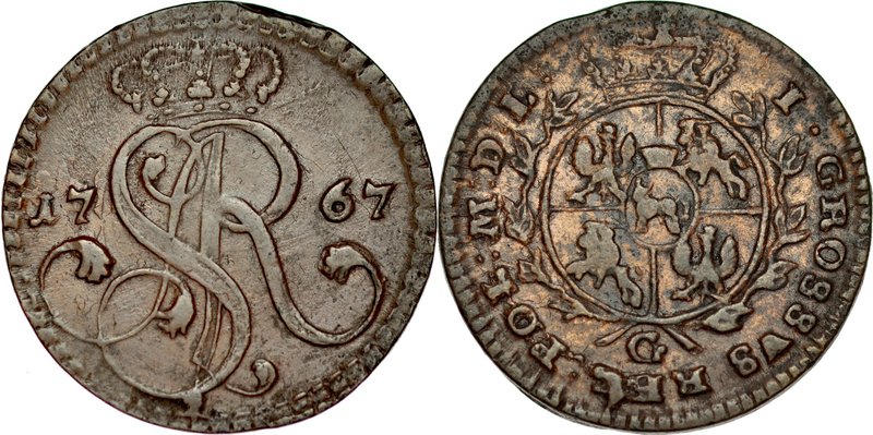 Stanisław August Poniatowski 1764-1795, Grosz 1767, Warszawa.
 Kop. 2188, Gum. ...