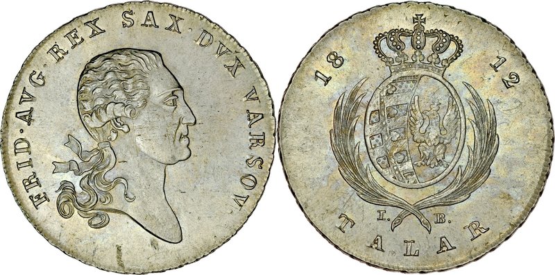 Księstwo Warszawskie, Talar 1812, Warszawa.
 Kop. 3701, Gum. 2472, Plage 115, w...