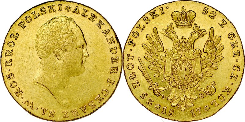 Królestwo Polskie, 25 złotych 1817, Warszawa.
 Kop. 2723, Plage 11, Bitkin 812,...