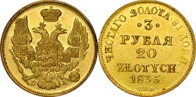Zabór Rosyjski, 3 ruble 20 złotych 1835, St. Petersburg.