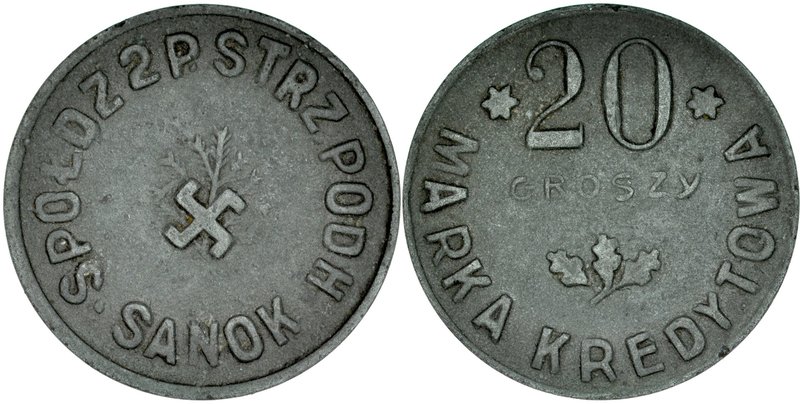 20 groszy, 2 Pułk Strzelców Podhalańskich, Sanok.
 Bartoszewicki 988/R7a, ładna...