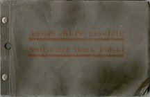 Album przygotowany przez niemieckie władze okupacyjne zawierające wycofane banknoty II RP. Na okładce napis: Ausser Kurs gesetzte Noten der Bank Polsk...