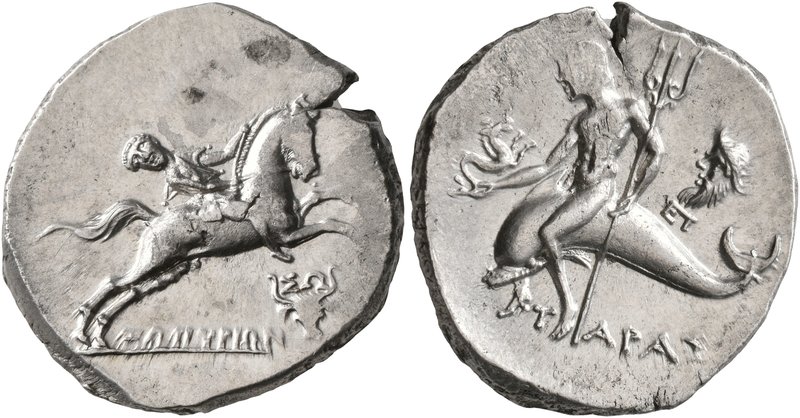 CALABRIA. Tarentum. Circa 240-228 BC. Didrachm or Nomos (Silver, 22 mm, 6.38 g, ...