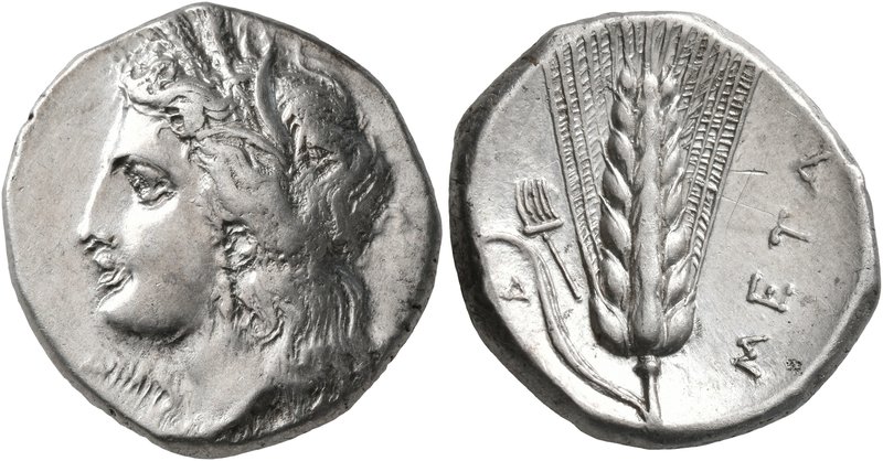 LUCANIA. Metapontion. Circa 330-290 BC. Didrachm or Nomos (Silver, 21 mm, 7.88 g...