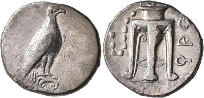 BRUTTIUM. Kroton. Circa 425-350 BC. Didrachm or Nomos (Silver, 22 mm, 7.55 g, 11...