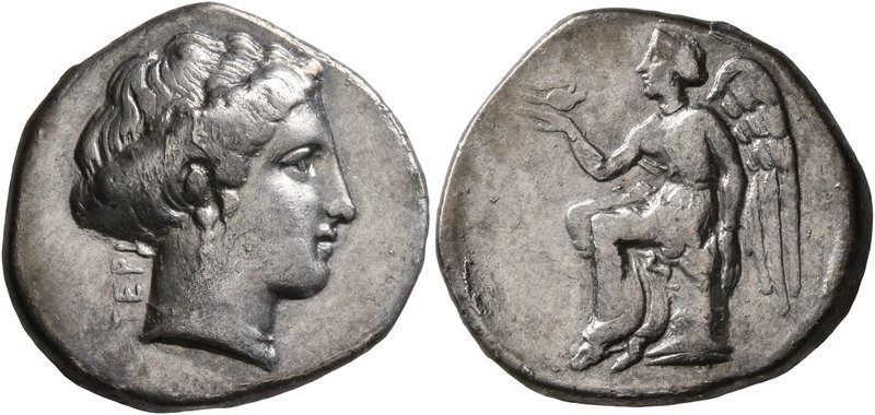BRUTTIUM. Terina. Circa 350-300 BC. Didrachm or Nomos (Silver, 21 mm, 7.66 g, 1 ...