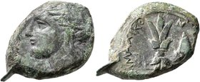 SICILY. Alaisa Archonidea. 344-339/8 BC. AE (Bronze, 24 mm, 8.62 g, 9 h), Timoleontic Symmachy coinage. [APXAΓETAΣ] Laureate head of Apollo Archagetas...