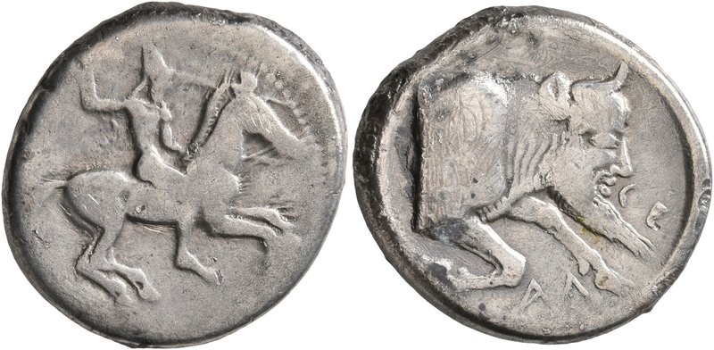SICILY. Gela. Circa 490/85-480/75 BC. Didrachm (Silver, 21 mm, 8.09 g, 2 h). Bea...