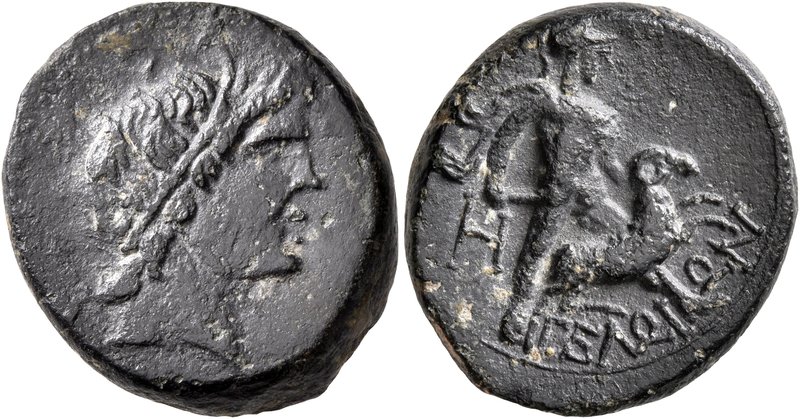 SICILY. Gela. Circa 208-200 BC. Hemilitron (Bronze, 21 mm, 8.16 g, 12 h). Head o...