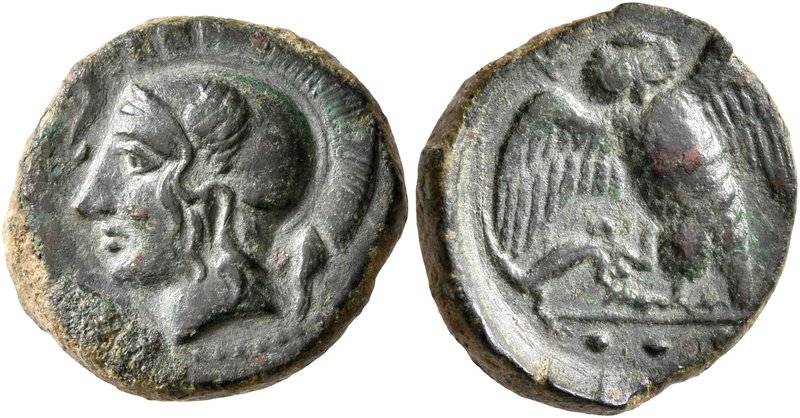 SICILY. Kamarina. Circa 420-405 BC. Tetras or Trionkion (Bronze, 15 mm, 3.31 g, ...