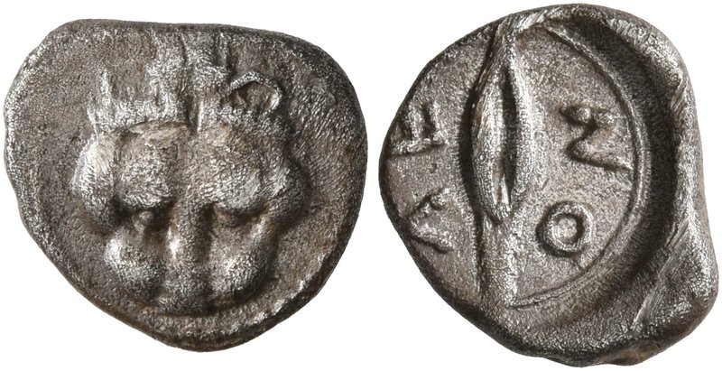 SICILY. Leontini. Circa 476-466 BC. Litra (Silver, 10 mm, 0.79 g, 9 h). Facing l...