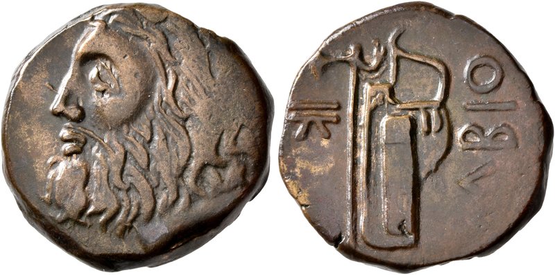 SKYTHIA. Olbia. Circa 310-280 BC. AE (Bronze, 22 mm, 9.78 g, 6 h). Horned head o...