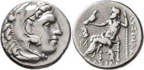KINGS OF THRACE. Lysimachos, 305-281 BC. Drachm (Silver, 18 mm, 4.17 g, 12 h), in the types of Alexander, Abydos, circa 301/0-300/299. Head of Herakle...