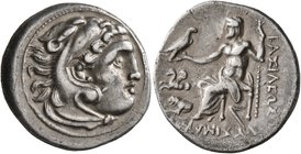 KINGS OF THRACE. Lysimachos, 305-281 BC. Drachm (Silver, 19 mm, 4.18 g, 9 h), in the types of Alexander III, Lampsakos, circa 299/8-297/6. Head of Her...