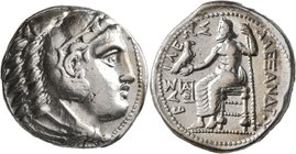 KINGS OF MACEDON. Alexander III ‘the Great’, 336-323 BC. Tetradrachm (Silver, 25 mm, 17.23 g, 7 h), Amphipolis, struck under Antipater, 323-317. Head ...