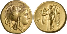 KINGS OF MACEDON. Alexander III ‘the Great’, 336-323 BC. Stater (Gold, 18 mm, 8.60 g, 8 h), Amphipolis, struck under Antipater, circa 325-319. Head of...