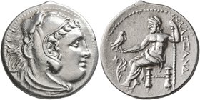 KINGS OF MACEDON. Alexander III ‘the Great’, 336-323 BC. Drachm (Silver, 19 mm, 4.09 g, 1 h), uncertain mint in Greece or Macedon, circa 310-275. Head...