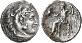 KINGS OF MACEDON. Alexander III ‘the Great’, 336-323 BC. Drachm (Silver, 17 mm, 4.23 g, 1 h), Sardes, struck under Menander or Kleitos, circa 322-319/...