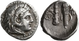 KINGS OF MACEDON. Alexander III ‘the Great’, 336-323 BC. Obol (Silver, 9 mm, 0.53 g, 7 h), Babylon. Head of Herakles to right, wearing lion skin headd...