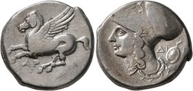 AKARNANIA. Argos Amphilochikon. Circa 330-280 BC. Stater (Silver, 20 mm, 8.32 g, 7 h). AP Pegasus flying left. Rev. Head of Athena to left, wearing Co...