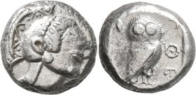 ATTICA. Athens. Circa 500/490-485/0 BC. Tetradrachm (Silver, 21 mm, 16.75 g, 10 h). Head of Athena to right, wearing crested Attic helmet. Rev. AΘE Ow...