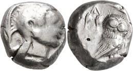 ATTICA. Athens. Circa 500/490-485/0 BC. Tetradrachm (Silver, 20 mm, 17.04 g, 1 h). Head of Athena to right, wearing crested Attic helmet. Rev. AΘE Owl...