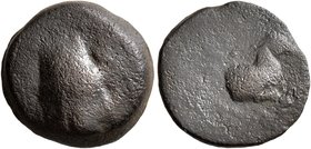 KINGS OF ARMENIA. Tigranes VI, second reign, 66/7. Dichalkon (Bronze, 14 mm, 3.09 g, 12 h), Arados, CY 325 = 66/7. Jugate heads of Tigranes VI, wearin...