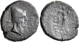KINGS OF COMMAGENE. Mithradates II, circa 34-20 BC. Dichalkon (Bronze, 19 mm, 5.47 g, 1 h), Laodikeia. Head of Mithradates II to right, wearing bashly...