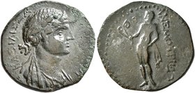 KINGS OF COMMAGENE. Iotape, 38-72. Tetrachalkon (Bronze, 20 mm, 4.72 g, 12 h), Anemourion. BAΣΙΛΙΣΣA [IΩTAΠ]H Diademed and draped bust of Iotape to ri...