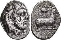 CYPRUS. Salamis. Evagoras I, circa 411-374 BC. Stater (Silver, 26 mm, 10.86 g, 12 h). [&#67585;&#67588;&#67634;&#67597;&#67622;] ('e-u-wa-ko-ro' in Cy...