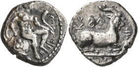 CYPRUS. Salamis. Evagoras I, circa 411-374 BC. Tetrobol (Silver, 15 mm, 3.08 g, 1 h). [&#67585;&#67588;&#67634;&#67597;&#67622;] ('e-u-wa-ko-ro' in Cy...
