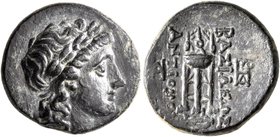SELEUKID KINGS OF SYRIA. Antiochos II Theos, 261-246 BC. AE (Bronze, 18 mm, 4.30 g, 1 h), Sardes. Laureate head of Apollo to right. Rev. ΒΑΣΙΛΕΩΣ - ΑΝ...