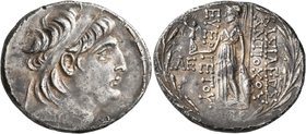 SELEUKID KINGS OF SYRIA. Antiochos VII Euergetes (Sidetes), 138-129 BC. Tetradrachm (Subaeratus, 31 mm, 16.02 g, 12 h), a contemporary plated imitatio...