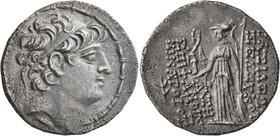 SELEUKID KINGS OF SYRIA. Seleukos VI Epiphanes Nikator, circa 96-94 BC. Tetradrachm (Silver, 29 mm, 15.28 g, 1 h), reduced standard, Seleukeia on the ...