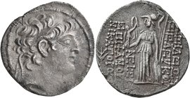 SELEUKID KINGS OF SYRIA. Seleukos VI Epiphanes Nikator, circa 96-94 BC. Tetradrachm (Silver, 29 mm, 15.26 g, 11 h), reduced standard, Seleukeia on the...