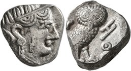 ARABIA, Southern. Saba'. 4th-3rd centuries BC. Unit (Silver, 15 mm, 5.05 g, 8 h), imitating Athens. Head of Athena to right, wearing crested Attic hel...