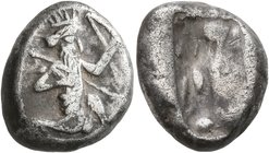 PERSIA, Achaemenid Empire. Time of Darios I to Xerxes II, circa 485-420 BC. Siglos (Silver, 15 mm, 5.53 g), Sardes or subsidiary mint. Persian king or...