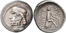 KINGS OF PARTHIA. Phraates II, 132-126 BC. Drachm (Silver, 19 mm, 4.33 g, 11 h), Ekbatana. Diademed and draped bust of Phraates II to left. Rev. BAΣIΛ...